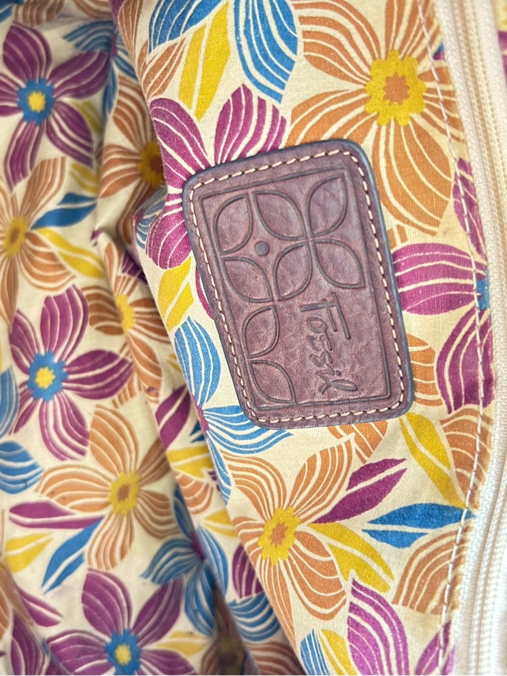Fossil Tan Canvas Hobo with Brown Leather Trim - Picture 7 of 11